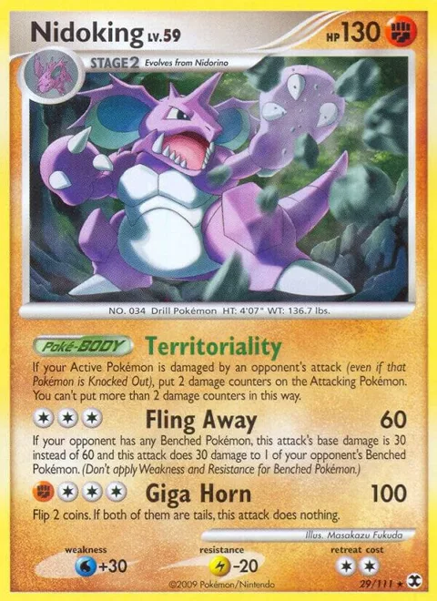 Nidoking #29/111 Pokémon card from Rising Rivals