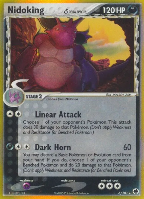 Nidoking Delta Species #6/101 Reverse Holofoil Pokémon card from EX Dragon Frontiers