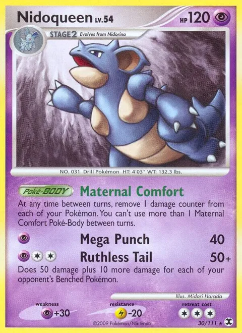 Nidoqueen #30/111 Reverse Holofoil Pokémon card from Rising Rivals
