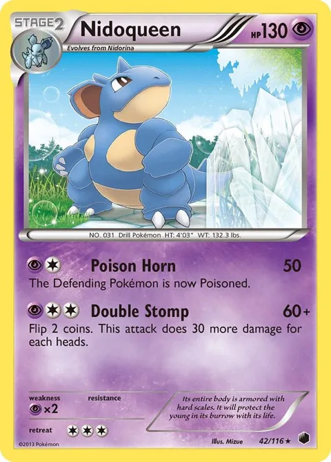 Nidoqueen #42/116 Pokémon card from Plasma Freeze