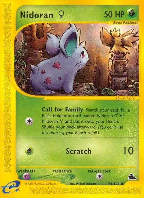 Nidoran F 81 #081/144 Reverse Holofoil Pokémon card from Skyridge
