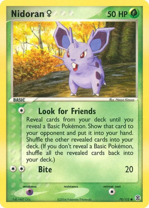 Nidoran F #70/112 Pokémon card from EX FireRed & LeafGreen