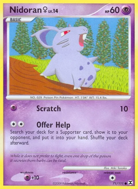 Nidoran F #71/111 Reverse Holofoil Pokémon card from Rising Rivals