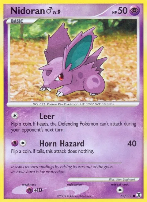 Nidoran M #72/111 Pokémon card from Rising Rivals