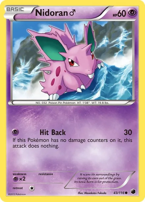 Nidoran M #43/116 Pokémon card from Plasma Freeze