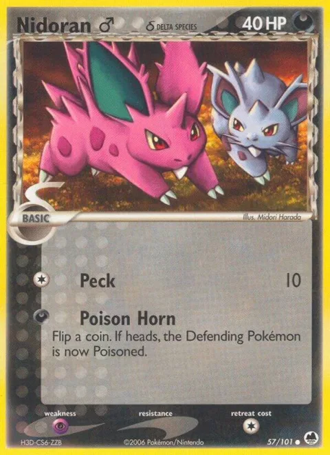 Nidoran M Delta Species #57/101 Reverse Holofoil Pokémon card from EX Dragon Frontiers
