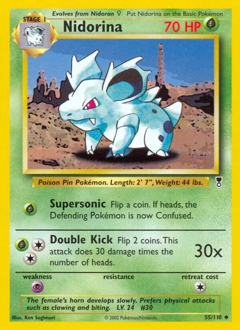 Nidorina #055/110 Reverse Holofoil Pokémon card from Legendary Collection