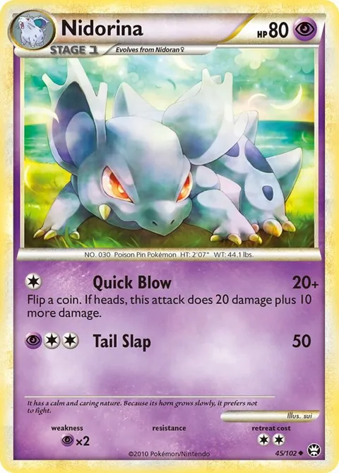 Nidorina #45/102 Reverse Holofoil Pokémon card from Triumphant