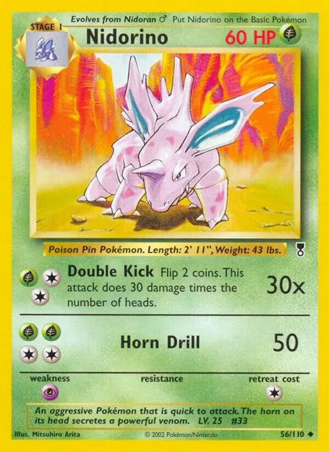 Nidorino #056/110 Reverse Holofoil Pokémon card from Legendary Collection
