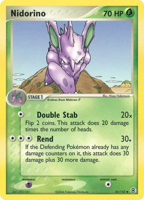 Nidorino #41/112 Reverse Holofoil Pokémon card from EX FireRed & LeafGreen