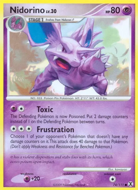 Nidorino #74/111 Reverse Holofoil Pokémon card from Rising Rivals