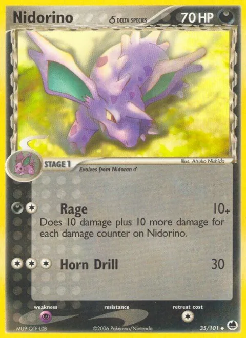 Nidorino Delta Species #35/101 Pokémon card from EX Dragon Frontiers