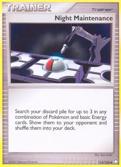 Night Maintenance #113/123 Reverse Holofoil Pokémon card from Mysterious Treasures