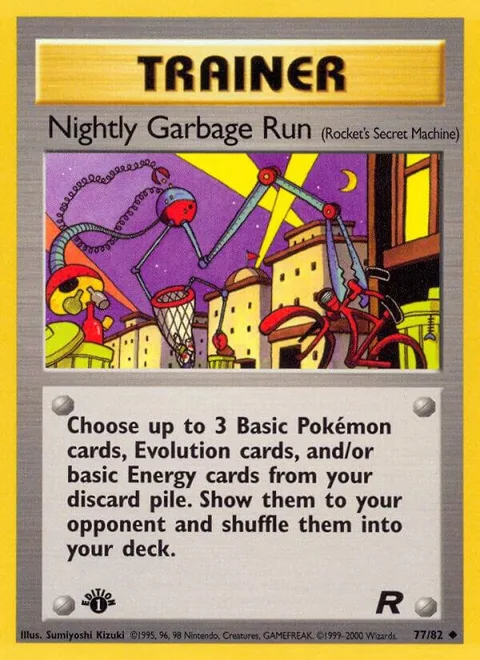 Nightly Garbage Run Rocket's Secret Machine #77/82 1st Edition Pokémon card from Team Rocket
