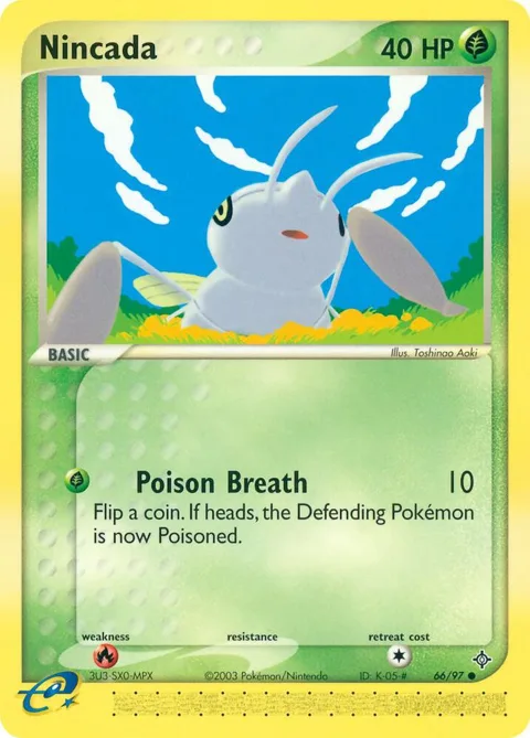 Nincada #66/97 Reverse Holofoil Pokémon card from EX Dragon