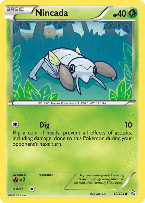 Nincada #10/124 Pokémon card from Dragons Exalted