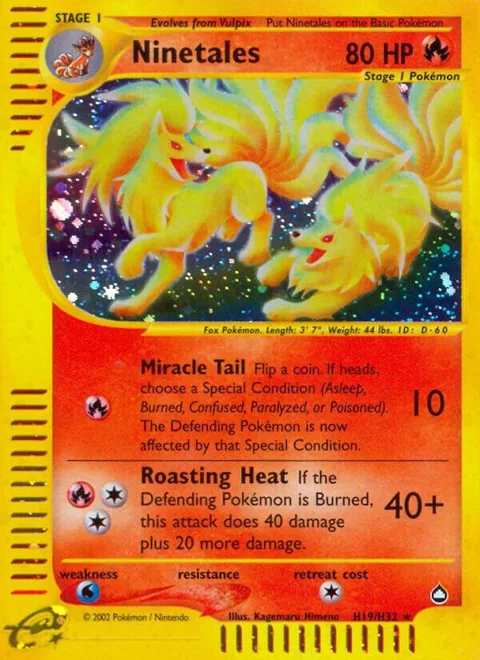 Ninetales H19 #H19/H32 Holofoil Pokémon card from Aquapolis