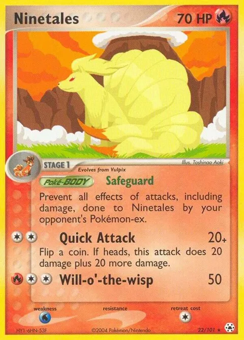 Ninetales #22/101 Pokémon card from EX Hidden Legends