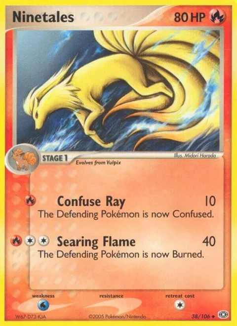 Ninetales #38/106 Reverse Holofoil Pokémon card from EX Emerald