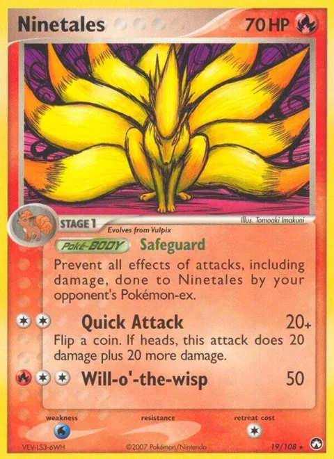 Ninetales #19/108 Reverse Holofoil Pokémon card from EX Power Keepers