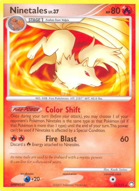 Ninetales #32/123 Pokémon card from Mysterious Treasures