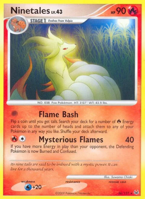 Ninetales #36/127 Pokémon card from Platinum