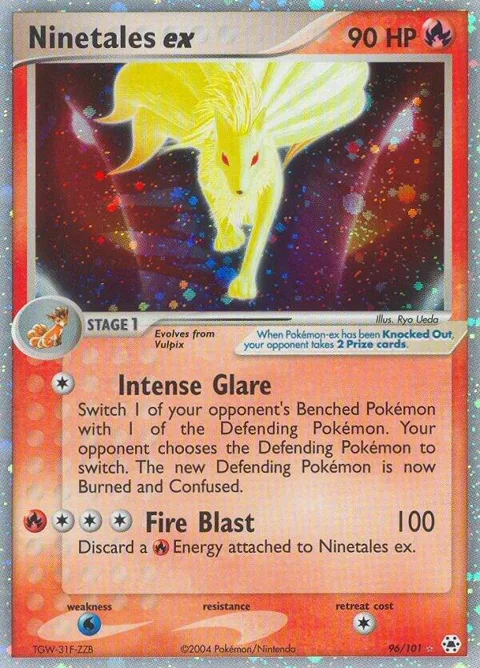 Ninetales ex #96/101 Holofoil Pokémon card from EX Hidden Legends
