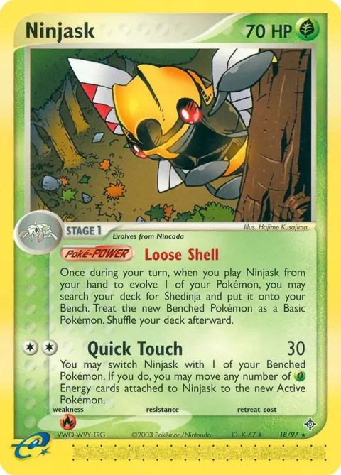 Ninjask #18/97 Pokémon card from EX Dragon