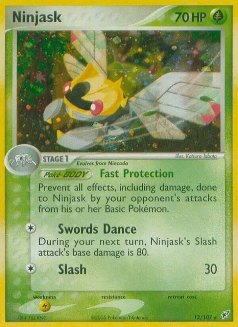 Ninjask #13/107 Pokémon card from EX Deoxys