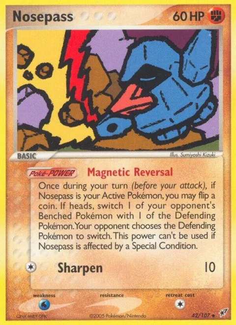 Nosepass #42/107 Pokémon card from EX Deoxys