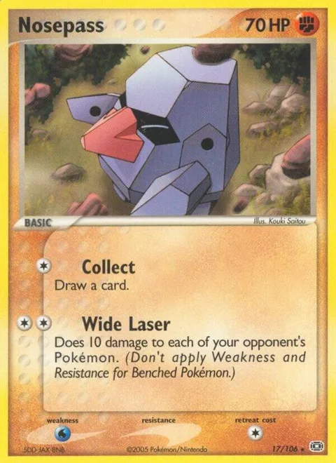 Nosepass #17/106 Reverse Holofoil Pokémon card from EX Emerald