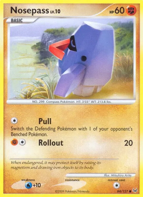 Nosepass #84/127 Reverse Holofoil Pokémon card from Platinum
