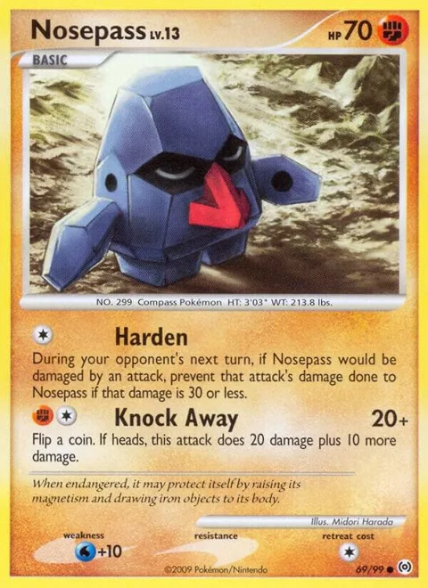 Nosepass #69/99 Pokémon card from Arceus