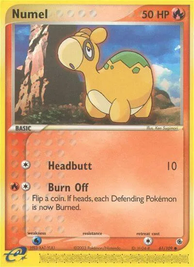 Numel #61/109 Pokémon card from EX Ruby and Sapphire