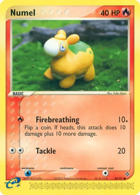 Numel #69/97 Pokémon card from EX Dragon