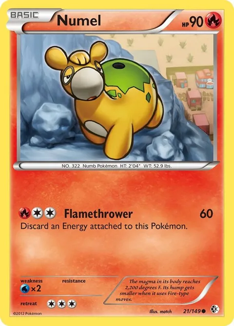 Numel #21/149 Reverse Holofoil Pokémon card from Boundaries Crossed