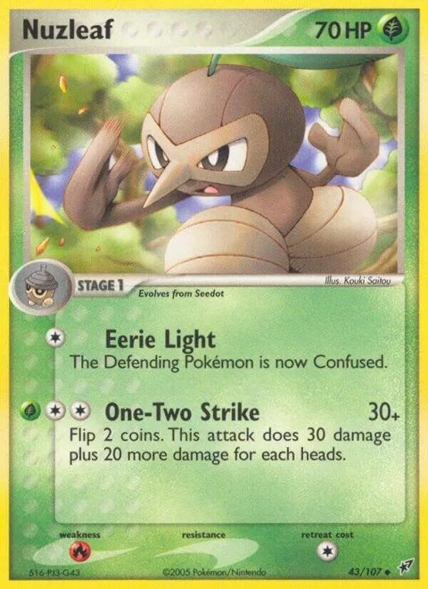 Nuzleaf #43/107 Pokémon card from EX Deoxys