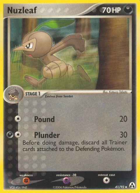 Nuzleaf #41/92 Pokémon card from EX Legend Maker
