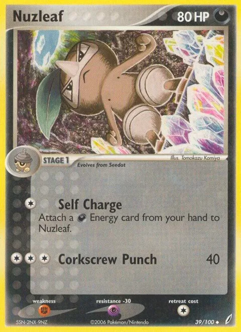 Nuzleaf #39/100 Reverse Holofoil Pokémon card from EX Crystal Guardians