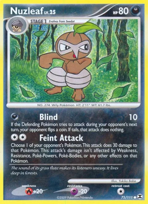 Nuzleaf #75/111 Pokémon card from Rising Rivals
