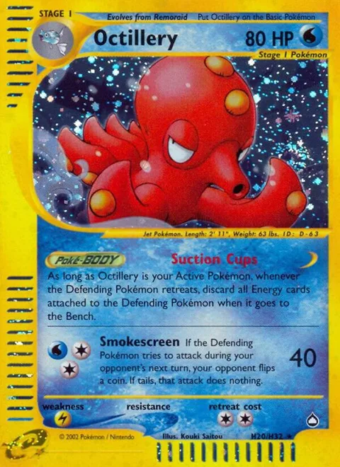 Octillery H20 #H20/H32 Holofoil Pokémon card from Aquapolis