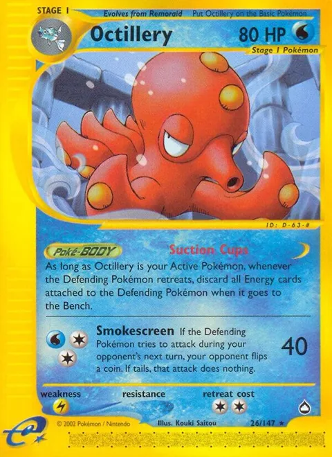 Octillery #026/147 Reverse Holofoil Pokémon card from Aquapolis