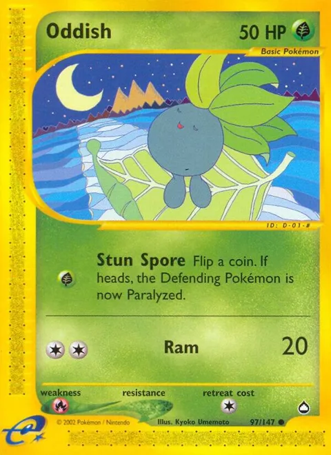 Oddish #097/147 Pokémon card from Aquapolis