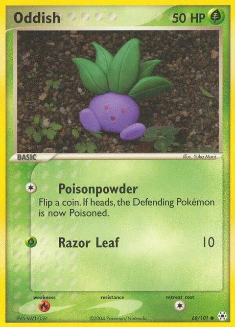 Oddish #68/101 Pokémon card from EX Hidden Legends