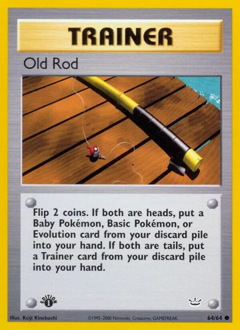 Old Rod #64/64 1st Edition Pokémon card from Neo Revelation