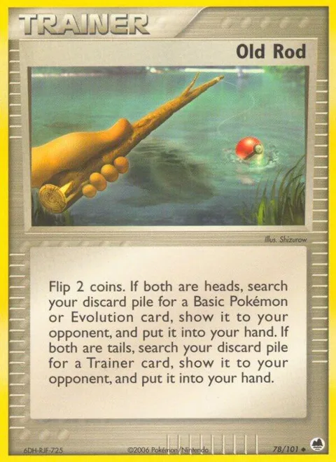 Old Rod #78/101 Pokémon card from EX Dragon Frontiers