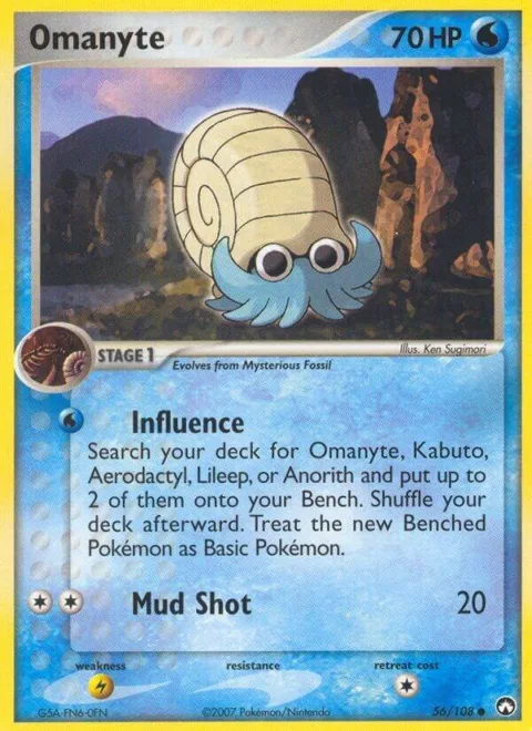 Omanyte #56/108 Pokémon card from EX Power Keepers