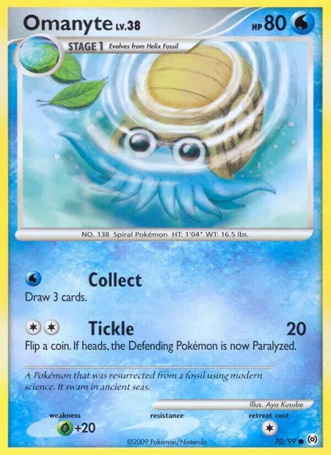 Omanyte #70/99 Pokémon card from Arceus