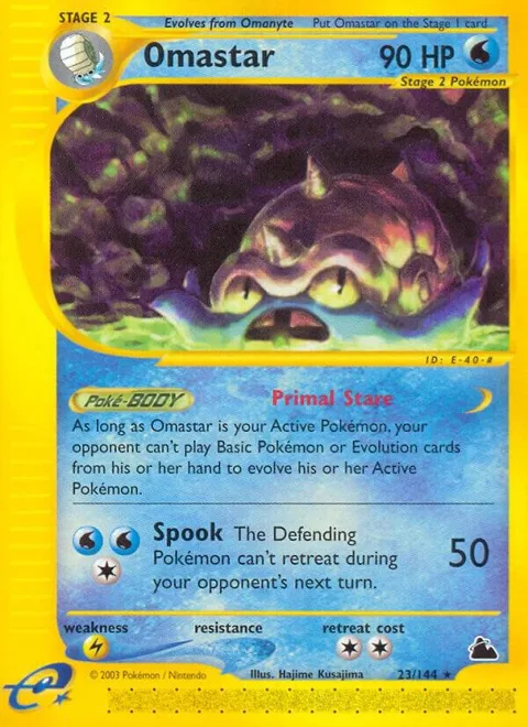 Omastar #023/144 Pokémon card from Skyridge