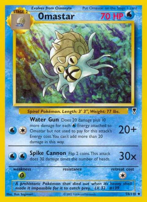 Omastar #058/110 Reverse Holofoil Pokémon card from Legendary Collection
